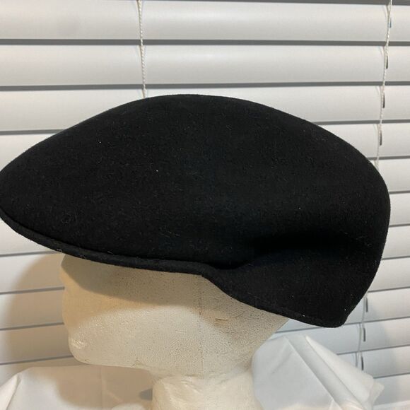 100% Wool Newsboy Cabbie Hat Vntg Black Size S/M - Picture 7 of 9